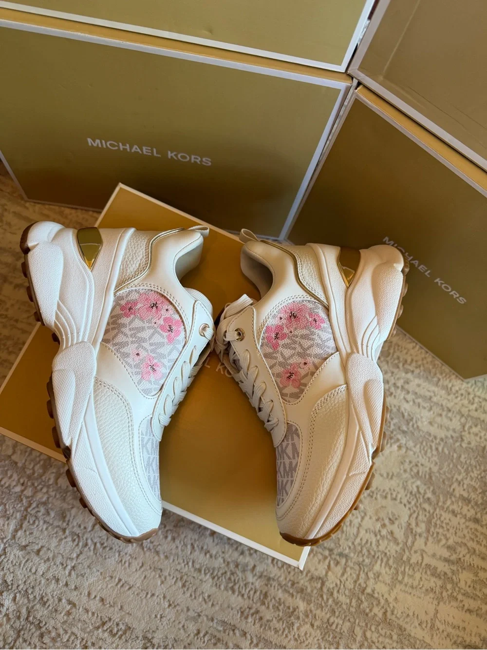 ✨NEW✨Michael Kors Katrina Floral Print Signature Logo Trainer